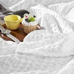 Cozylux Cotton Waffle Weave Blanket Viscose From Bamboo Bed Blanket Queen Size,Soft, Breathable And Lightweight Blanket For All-Season Perfect For Layering(White,90x90 Inches) -Electric Blankets Sales 2022 41AMhgbVkxL