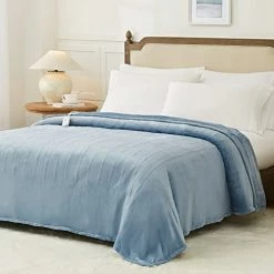 Homemate Electric Heated Blanket Dual Controller King Size 100"x 90" Grey,5 Heating Levels Fast Heating,10 Hours Auto Off, Heat Blanket Over-Heated Protection Double Soft Flannel,ETL Certified Blue -Electric Blankets Sales 2022 41AVwzDdkVL. AC