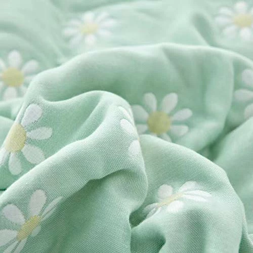 SANACYNA 6-Layer Gauze 100% Cotton Muslin Blanket Sunflower Twin Size Bed Blanket Lightweight Soft And Breathable Blanket For Sofa Bed Coverlet All Seasons Both Sides (Green, Twin (60"x80")) 6 SANACYNA 6-Layer Gauze 100% Cotton Muslin Blanket Sunflower Twin Size Bed Blanket Lightweight Soft And Breathable Blanket For Sofa Bed Coverlet All Seasons Both Sides (Green, Twin (60"x80")) - Image 4