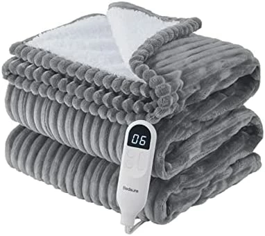 Bedsure Heated Blanket Twin Size - Soft Ribbed Fleece Fast Heating Electric Blanket With 6 Heating Levels & 10 Time Settings, 8 Hours Auto-Off Heated Blanket (62×84 Inches, Dark Grey) 16 Bedsure Heated Blanket Twin Size - Soft Ribbed Fleece Fast Heating Electric Blanket With 6 Heating Levels & 10 Time Settings, 8 Hours Auto-Off Heated Blanket (62×84 Inches, Dark Grey) - Image 14