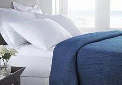 HILLFAIR 100% Soft Premium Combed Cotton Thermal Blanketā King Blankets ā Soft Cozy Warm Cotton Blanketā Bed Throw Blanketā King Bed Blanketsā All Season Cotton Blanketsā Navy Blue King Cotton Blanket