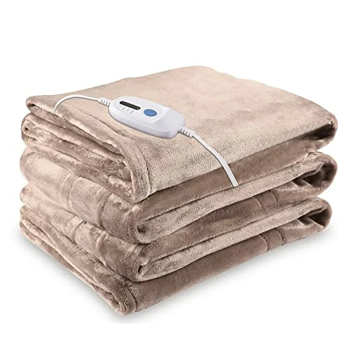 McJaw Electric Blanket Heated Full Size 72"x84" Oversized Flannel Heated Blanket, ETL Certification Fast Heating With 4 Heating Levels &10 Hours Auto Off, Machine Washable-Linen Gray 6 McJaw Electric Blanket Heated Full Size 72"x84" Oversized Flannel Heated Blanket, ETL Certification Fast Heating With 4 Heating Levels &10 Hours Auto Off, Machine Washable-Linen Gray - Image 4