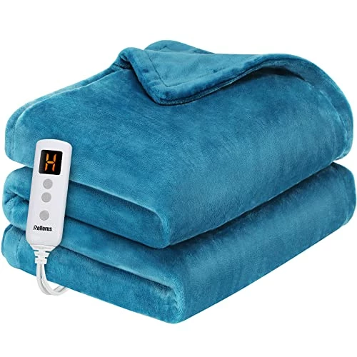 Rellorus Heated Blankets, Electric Blankets Throws, 10 Heating Levels, Auto Shut-Off, Fast And Even Heating With Hand Controller, Machine Washable, Double-Sided Flannel, ETL Certification(50" X 60") Sky Blue 3 Rellorus Heated Blankets, Electric Blankets Throws, 10 Heating Levels, Auto Shut-Off, Fast And Even Heating With Hand Controller, Machine Washable, Double-Sided Flannel, ETL Certification(50" X 60") Sky Blue