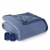 Thermee Micro Flannel King-Size Ultra Velvet Electric Heated Blanket, Machine Wash & Dry, Timer & Safety Shutoff, 108Lx90W, Cadet Blue