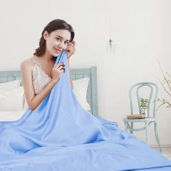 USERF Lightweight Cooling Bamboo Blankets For Hot Sleepers Cool Summer Blankets Twin Size Ultra Soft Muslin Cool Throw Blankets For Hot Flashes Throw Blanket For Bed Couch Sofa Quilt Bedding Hospital, Blue 12 USERF Lightweight Cooling Bamboo Blankets For Hot Sleepers Cool Summer Blankets Twin Size Ultra Soft Muslin Cool Throw Blankets For Hot Flashes Throw Blanket For Bed Couch Sofa Quilt Bedding Hospital, Blue -Electric Blankets Sales 2022 41ByZP6Sr8S