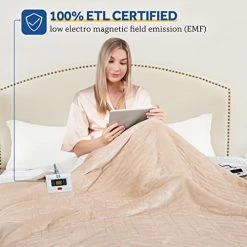 Sealy Electric Blanket Queen Size, Flannel & Sherpa Heated Blanket With 10 Heat Setting & 1-12 Hour Auto Shut Off, Fast Heating Blanket, Machine Washable, Beige, 84 X 90 Inch -Electric Blankets Sales 2022 41C8vpM8HHL