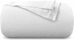 Comfortica Classics 100% Organic Cotton Super-Soft And Breathable Bed/Throw Blanket Herringbone Design - Twin, Sage Green -Electric Blankets Sales 2022 41CGMsipshL. AC