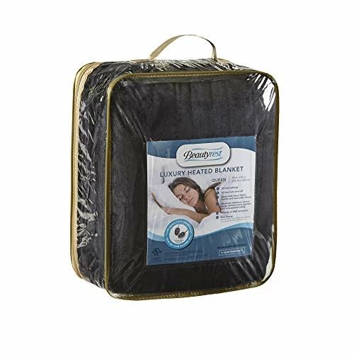Beautyrest - BR54-0910 Heated Plush Elect Electric Blanket With 20 Heat Level Setting Controllers Equip With Secure Comfort Technology And 10 Hours Auto Shut Off, King: 90x100, Black 7 Beautyrest - BR54-0910 Heated Plush Elect Electric Blanket With 20 Heat Level Setting Controllers Equip With Secure Comfort Technology And 10 Hours Auto Shut Off, King: 90x100, Black - Image 5