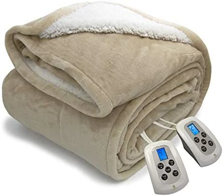 Marquess Electric Blanket MicroPlush Sherpa And Reversible Flannel Washable Comfortable With 10 Heat Settings/ Safety 10 Hours Auto-Off Controller King Size Bed Blanket(100X90'' Grey) 11 Marquess Electric Blanket MicroPlush Sherpa And Reversible Flannel Washable Comfortable With 10 Heat Settings/ Safety 10 Hours Auto-Off Controller King Size Bed Blanket(100X90'' Grey) - Image 9