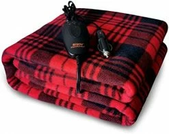 SJC Electric Blanket 60"x 40" Portable Heated Travel Blanket With 3 Heating Setting Fleece Car Blanket,Burgundy&Black Black&burgundy -Electric Blankets Sales 2022 41D6TK73XrL. AC