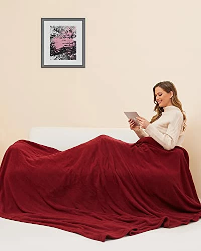 McJaw Electric Heated Blanket Full Size 72"x84" Large Fleece Warm Bedding Blanket For Whole Body 4 Heating Levels And 10 Hours Auto-Off Overheating Protection - Red 6 McJaw Electric Heated Blanket Full Size 72"x84" Large Fleece Warm Bedding Blanket For Whole Body 4 Heating Levels And 10 Hours Auto-Off Overheating Protection - Red - Image 4