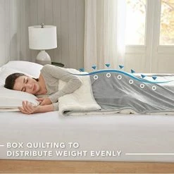 Comfort Spaces Reversible Weighted Blanket Adult-Glass Beads Filling All Season Soft Heavy Wraps-Box Quilted Cozy Warm Bed Cover, 50"x60" / 10lbs, Velvet To Sherpa Navy 25 Comfort Spaces Reversible Weighted Blanket Adult-Glass Beads Filling All Season Soft Heavy Wraps-Box Quilted Cozy Warm Bed Cover, 50"x60" / 10lbs, Velvet To Sherpa Navy -Electric Blankets Sales 2022 41DIYttSrPL. AC