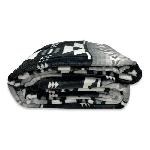 SVT, Nu Trendz Southwest Design Navajo Print Queen Size Reversible Black - Grey 4 SVT, Nu Trendz Southwest Design Navajo Print Queen Size Reversible Black - Grey - Image 2