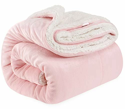EMME Sherpa Fleece Throw Blanket Reversible Warm Cozy Microfiber Soft Plush Throw Blanket, Fuzzy Blanket Ultra Luxurious Plush Blanket For Bed Couch Sofa Outdoor Travel (Pink, 50"x60") 2 Layer Pink & White 3 EMME Sherpa Fleece Throw Blanket Reversible Warm Cozy Microfiber Soft Plush Throw Blanket, Fuzzy Blanket Ultra Luxurious Plush Blanket For Bed Couch Sofa Outdoor Travel (Pink, 50"x60") 2 Layer Pink & White