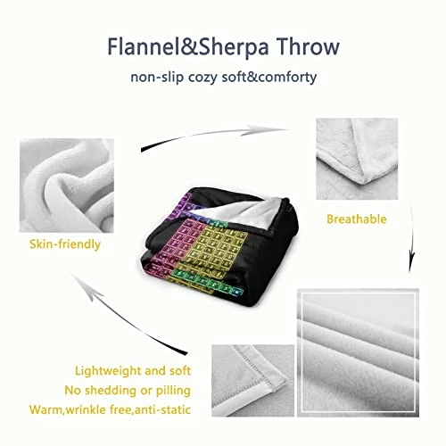 Anuruddha Periodic Table Blankets Used For Beds Sofas Warm And Comfortable Microfiber Flannel Lightweight Blankets For Adults 80x60 Inches (Men, Women) Periodic Table Of Elements 6 Anuruddha Periodic Table Blankets Used For Beds Sofas Warm And Comfortable Microfiber Flannel Lightweight Blankets For Adults 80x60 Inches (Men, Women) Periodic Table Of Elements - Image 4