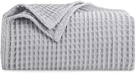 HBlife Premium 100% Cotton Blanket King Size, Soft Lightweight Breathable Waffle Weave Thermal Blanket For Home Decoration, Grey 90 X 106 Inches 8 HBlife Premium 100% Cotton Blanket King Size, Soft Lightweight Breathable Waffle Weave Thermal Blanket For Home Decoration, Grey 90 X 106 Inches - Image 6