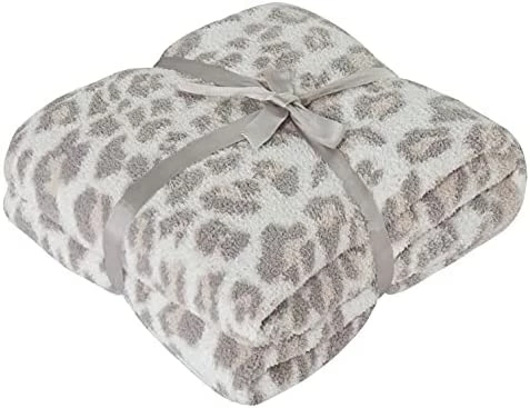 SANACYNA 100% Polyester Microfiber Fluffy Leopard Print Big Blanket Queen Bed Blanket Super Soft Chic Cozy Lightweight Thick Blanket For Sofa Bed Stone/Cream Queen 90"X90" 10 SANACYNA 100% Polyester Microfiber Fluffy Leopard Print Big Blanket Queen Bed Blanket Super Soft Chic Cozy Lightweight Thick Blanket For Sofa Bed Stone/Cream Queen 90"X90" - Image 8