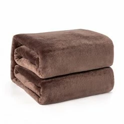 Mellowdy - Plush Flannel Blanket (Iron Brown, 90x90) - 320GSM Queen Size Soft, Cozy, Warm, Colorful Bed Blanket Throw -Electric Blankets Sales 2022 41ElDXBeGDL