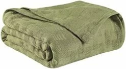SUPERIOR King Blanket 100% Cotton, For All Season,Basket Weave Design, Light Blue -Electric Blankets Sales 2022 41FBGXzVf3L. AC