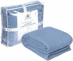 HILLFAIR 100% Combed Cotton Blanket–102x108 Inch California King Size Bed Blankets– Warm Soft All Season Breathable Blankets– Extra Large Oversized California King Blanket- Beige King Cotton Blankets White -Electric Blankets Sales 2022 41Fd3EyCeIL. AC