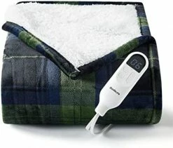Bedsure Plaid Heated Throw Blanket - Fleece Electric Blanket With Safe & Warm Grey Plaid Pattern, Heated Blanket With 6 Heating Levels & 4 Time Settings, 3 Hours Auto-Off (50x60 Inches) -Electric Blankets Sales 2022 41FlltKVGdL. AC