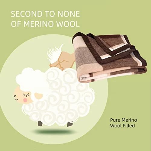 YOUR MOON Pure Merino Wool Blanket Queen Size, 100% Australian Natural Wool Bed Blanket, Washable Wool Blanket Throw, Hypoallergenic- Non-Itchy Or Scratchy Fabric (Coffee) 4 YOUR MOON Pure Merino Wool Blanket Queen Size, 100% Australian Natural Wool Bed Blanket, Washable Wool Blanket Throw, Hypoallergenic- Non-Itchy Or Scratchy Fabric (Coffee) - Image 2