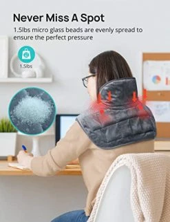 Weighted Heating Pad For Neck And Shoulders, Evajoy 14" X 20" Electric Heating Pad For Pain Relief With 4 Heat Levels, BPA-Free Glass Beads, 2H Shut-Off Timer, Machine Washable 11 Weighted Heating Pad For Neck And Shoulders, Evajoy 14" X 20" Electric Heating Pad For Pain Relief With 4 Heat Levels, BPA-Free Glass Beads, 2H Shut-Off Timer, Machine Washable -Electric Blankets Sales 2022 41FqAGKtyvL