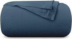 Mayfair Linen Knitted Geometric Herringbone Pattern Handwoven Blanket 100% Long Staple Cotton - Soft & Cozy Thermal All Season Throw For Bed Couch Chair Outdoors (King/Cal King, White) -Electric Blankets Sales 2022 41FrVdr3BvS. AC 1