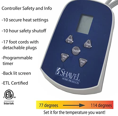 Thermee Micro Flannel Twin-Size Electric Heated Blanket, Machine Wash & Dry, Timer & Safety Shutoff, 85Lx66W, Ultramarine Plaid 5 Thermee Micro Flannel Twin-Size Electric Heated Blanket, Machine Wash & Dry, Timer & Safety Shutoff, 85Lx66W, Ultramarine Plaid - Image 3