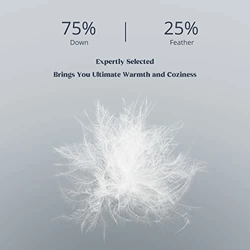 Puredown® Soft Lightweight Down Blanket With Satin Trim For Bed 100% Cotton, White, Full/Queen Size (90"X90") 4 Puredown® Soft Lightweight Down Blanket With Satin Trim For Bed 100% Cotton, White, Full/Queen Size (90"X90") - Image 2