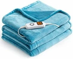 Topblan Electric Heated Blanket, Fast Heating Blanket 10 Heating Levels, Double-Layer Soft Flannel Heated Blanket Full Size For Bedroom Couch, Machine Washable, 72x84 Inches Blue -Electric Blankets Sales 2022 41GNHdm eHL. AC 1