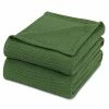 Cozy Home Collection Luxurious Combed Cotton Waffle Weave Super Soft, Cozy Warm, Breathable, Stylish, All Season Thermal Blankets Twin/Full/Queen/King (Green, King)