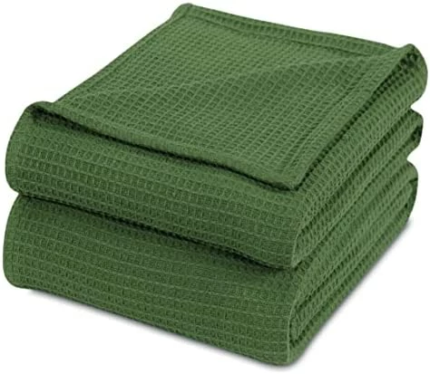 Cozy Home Collection Luxurious Combed Cotton Waffle Weave Super Soft, Cozy Warm, Breathable, Stylish, All Season Thermal Blankets Twin/Full/Queen/King (Green, King) 17 Cozy Home Collection Luxurious Combed Cotton Waffle Weave Super Soft, Cozy Warm, Breathable, Stylish, All Season Thermal Blankets Twin/Full/Queen/King (Green, King) - Image 15