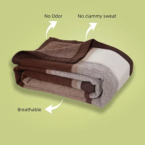 YOUR MOON Pure Merino Wool Blanket Queen Size, 100% Australian Natural Wool Bed Blanket, Washable Wool Blanket Throw, Hypoallergenic- Non-Itchy Or Scratchy Fabric (Coffee) 6 YOUR MOON Pure Merino Wool Blanket Queen Size, 100% Australian Natural Wool Bed Blanket, Washable Wool Blanket Throw, Hypoallergenic- Non-Itchy Or Scratchy Fabric (Coffee) - Image 4