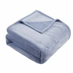 Thesis Fleece Blanket Queen Size Blanket Chambray – Cozy Blankets For Bed, Sofa, Couch Lightweight Blanket Super Soft Solid Microfiber Blanket, 90x90 Inches