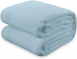 THREAD SPREAD Knitted Geometric Herringbone Pattern Handwoven Blanket 100% Long Staple Cotton - Soft & Cozy Thermal All Season Throw For Bed Couch Chair Outdoors (Full/Queen, Light Blue) -Electric Blankets Sales 2022 41GsB6TlrWS. AC 1