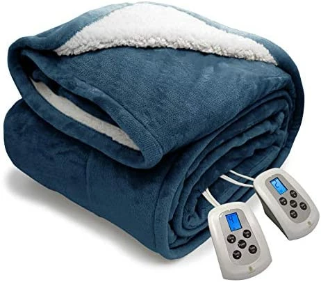 Marquess Electric Blanket MicroPlush Sherpa And Reversible Flannel Washable Comfortable With 10 Heat Settings/ Safety 10 Hours Auto-Off Controller King Size Bed Blanket(100X90'' Grey) 12 Marquess Electric Blanket MicroPlush Sherpa And Reversible Flannel Washable Comfortable With 10 Heat Settings/ Safety 10 Hours Auto-Off Controller King Size Bed Blanket(100X90'' Grey) - Image 10