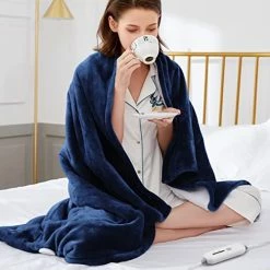 FIGERM Electric Heated Blanket Throw Queen Size 84" X 90" | 6 Heating Levels & 8h Auto Timer | Full Body Fast Heating And Ultra Soft Flannel, Machine Washable Bed Sofa Home Office Use, Light Grey -Electric Blankets Sales 2022 41HW9HE33dL. AC