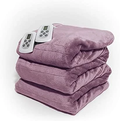 Westerly Queen Size Microlight Electric Heated Blanket With Dual Controllers, Purple 14 Westerly Queen Size Microlight Electric Heated Blanket With Dual Controllers, Purple - Image 12