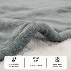 APPOLYN Electric Throw Heated Blanket 50” X 60'', 10 Heating Levels & 1-12 Hours Auto-Off, ETL Certified, Machine Washable, Grey -Electric Blankets Sales 2022 41HnxlLVhwL