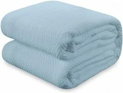 THREAD SPREAD Knitted Geometric Herringbone Pattern Handwoven Blanket 100% Long Staple Cotton - Soft & Cozy Thermal All Season Throw For Bed Couch Chair Outdoors (Full/Queen, Light Blue) -Electric Blankets Sales 2022 41IKJgxG5oL. AC