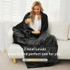 Vagueior Electric Heated Blanket Full Size 50'' X 60'',Extra-Warm Lightweight Cozy Luxury Bed Blanket Machine Washable With 3 Heating Levels Auto-Off Machine Washable,ETL Certification - Black -Electric Blankets Sales 2022 41IgPBxcYgL
