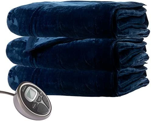 Sunbeam Queen Premium Soft Electric Heated Blanket Velveteen Plush 20 Heat Settings, Dual Controls, (Mushroom Beige) Red 7 Sunbeam Queen Premium Soft Electric Heated Blanket Velveteen Plush 20 Heat Settings, Dual Controls, (Mushroom Beige) Red - Image 5