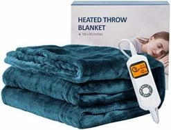 Kaisa Heated Blankets Electric Blankets Throws, 10 Heating Levels, Auto Shut-Off, Fast And Even Heating With Hand Controller, Machine Washable, Double-Sided Plush Flannel, 50x60 Inches, Wine Red -Electric Blankets Sales 2022 41JllX58PL. AC