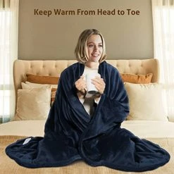 Daonsuty Heated Blanket Electric Throw - 60" X 50" Soft Flannel Electric Blanket With 10 Heating Levels & 1-10 Hours Auto Off, Fast Heating Blanket With Overheating Protection For Home Office, Machine Washable -Electric Blankets Sales 2022 41Jzm0cznUL