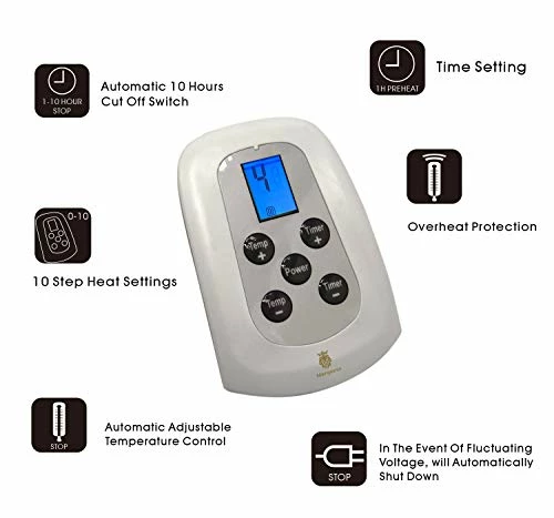 Marquess Electric Blanket MicroPlush Sherpa And Reversible Flannel Washable Comfortable With 10 Heat Settings/ Safety 10 Hours Auto-Off Controller King Size Bed Blanket(100X90'' Grey) 5 Marquess Electric Blanket MicroPlush Sherpa And Reversible Flannel Washable Comfortable With 10 Heat Settings/ Safety 10 Hours Auto-Off Controller King Size Bed Blanket(100X90'' Grey) - Image 3