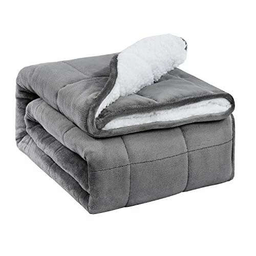 Uttermara Weighted Blanket Twin Size 48x72 Inch, 15 LBS Adult Weighted Blanket Great For Relax & Sleep, Soft Plush Fleece & Cozy Warm Sherpa Reverse, Twin Snug Heavy Blanket For Couch Bed, Grey 3 Uttermara Weighted Blanket Twin Size 48x72 Inch, 15 LBS Adult Weighted Blanket Great For Relax & Sleep, Soft Plush Fleece & Cozy Warm Sherpa Reverse, Twin Snug Heavy Blanket For Couch Bed, Grey