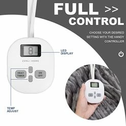 ZONLI Electric Blanket Queen Size，Heated Blanket Throw With 10 Heating Levels And 1-12 Hours Time Settings, Flannel Fast Heating Blanket For Bedroom Office Couch，Machine Washable, Grey, 72 X 84 Inch -Electric Blankets Sales 2022 41LRExUuF3L