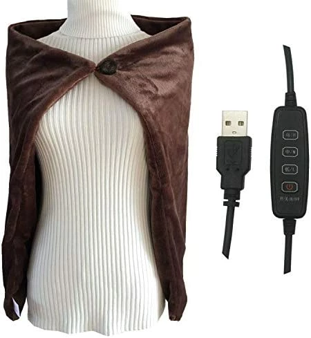 TOHMR USB Heated Shawl, Warm Electric Throws Flannel Blanket Heating Cushion Pad Blanket - 3 Speed Regulating Switch 34"X22" (Gray) 11 TOHMR USB Heated Shawl, Warm Electric Throws Flannel Blanket Heating Cushion Pad Blanket - 3 Speed Regulating Switch 34"X22" (Gray) - Image 9