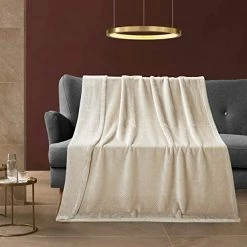 Thesis Fleece Blanket Queen Size Blanket Linen – Luxury Bed Blanket Lightweight Soft Cozy Plush Textured Microfiber Blanket, 90x90 Inches -Electric Blankets Sales 2022 41LhmifkQyL